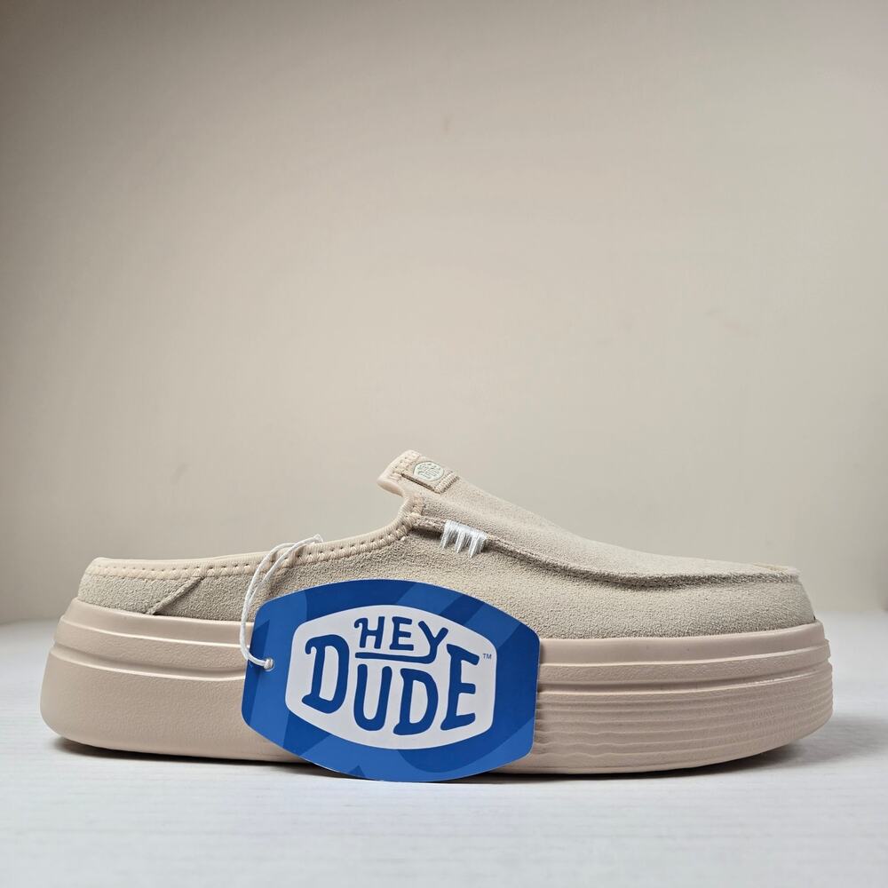 Hey Dude Austin Lift Classic Slip-On Mules Womens Size 9 Blush Platform Shoes